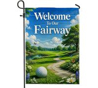 Bandiera da giardino con pallina da golf, per esterni, sentiero naturalistico, farfalla, verde estivo, su entrambi i lati, per esterni, patio, prato, portico, ingresso, campeggio, 30,5 x 45,7 cm