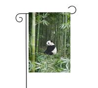 Bandiera da giardino con panda, foresta di bambù, 30,5 x 45,7 cm, double face, decorazione da giardino, resistente alle intemperie, in iuta