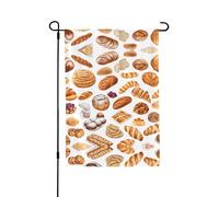 Bandiera da giardino con pane dipinto su entrambi i lati, 71,1 x 101,6 cm (leggera), vivace stampa su tutta la superficie, decorazione per cortile, giardino, terrazza o portico