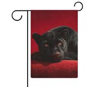 Bandiera da giardino con pantera su divano, bandiera da giardino stagionale in iuta double face, 30,5 x 45,7 cm