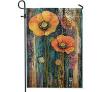 Bandiera da giardino con papaveri primaverili ed estivi, decorazione per la casa, bandiera decorativa per la casa, bandiera da giardino in iuta su entrambi i lati, 30,5 x 45,7 cm