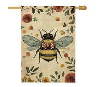 Bandiera da giardino con papillon a forma di ape, bandiera rustica floreale per la casa, decorazione per prato su entrambi i lati, per feste di festa, 71 x 101 cm