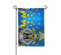 Bandiera da giardino con pesci colorati su entrambi i lati, 71,1 x 101,6 cm (leggera), vivace stampa su tutta la superficie, decorazione per cortile, giardino, terrazza o portico