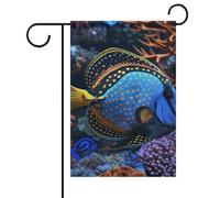 Bandiera da giardino con pesci tropicali colorati, bandiera da giardino floreale primaverile ed estiva, 12x18 pollici, decorazione da esterno bifacciale per primavera, inverno e fattoria, resistente