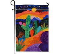 Bandiera da giardino con piante del deserto vibranti, bandiera colorata per esterni con paesaggio sud-occidentale, bandiera da cortile su entrambi i lati, per la decorazione stagionale della casa