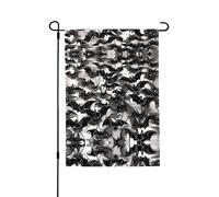 Bandiera da giardino con pipistrelli di Halloween grigia su entrambi i lati, 71 x 101,6 cm (leggera), vivace stampa su tutta la superficie, decorazione per cortile, giardino, terrazza o portico