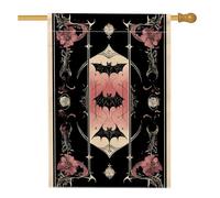 Bandiera da giardino con pipistrello di Halloween, decorazione gotica vintage nera, bandiera da giardino in iuta su entrambi i lati, decorazione autunnale per esterni, ornamento per prato stagionale