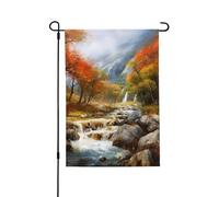 Bandiera da giardino con pittura paesaggistica, 71 x 101 cm, doppia faccia, bandiera verticale di benvenuto, piccole bandiere decorative per esterni, per tutte le stagioni, striscioni per patio e casa