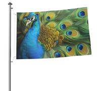 Bandiera da giardino con piume di pavoni, 6 x 0,9 m, bandiera per esterni, bandiera a prova di brezza, bandiere a prova di sbiadimento, per la casa, la casa, la decorazione esterna e interna