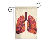 Bandiera da giardino con polmoni nello stile della metà del secolo 30 x 45 cm verticale su entrambi i lati per case coloniche decorazioni esterne bandiera cortile