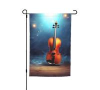 Bandiera da giardino con poster di violino, 12x18 pollici, stampa fronte-retro, bandiere da giardino, bandiera per interni ed esterni, bandiera per le vacanze, banner esterno, sfondo fotografico per l