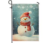 Bandiera da giardino con pupazzo di neve invernale, decorazione colorata per le vacanze, in poliestere su entrambi i lati, decorazione natalizia per esterni, 30,5 x 45,7 cm