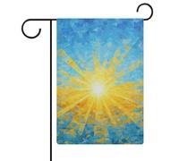 Bandiera da giardino con raggi dorati radianti e raggi dorati, bandiere da giardino stagionali e vacanze su entrambi i lati, 30,5 x 45,7 cm