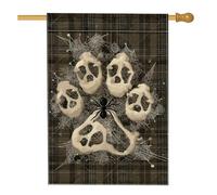 Bandiera da giardino con ragno di Halloween, stampa di zampe nere e ragnatele per esterni, decorazione per prato su entrambi i lati per festival autunnali 71 x 101 cm