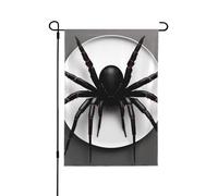 Bandiera da giardino con ragno nero su entrambi i lati, decorazione stagionale durevole per la decorazione del portico anteriore del cortile
