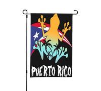 Bandiera da giardino con rana di Porto Rico, piccola bandiera bifacciale per cortile, adatta per esterni o per decorazioni da giardino, patio, 18x12 pollici