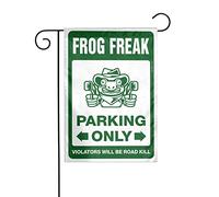 Bandiera da giardino con rana Freak Parking Only Bandiera da giardino piccola bandiera da giardino divertente bandiera da giardino