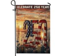 Bandiera da giardino con razzo, per celebrare patriotticamente il Golden Gate Bridge e le barche a vela, colore rosso, su entrambi i lati, bandiere decorative per esterni, patio, prato, portico