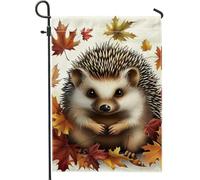 Bandiera da giardino con riccio autunnale, foglie autunnali, decorazione per la casa e il giardino, decorazione da giardino su entrambi i lati, per Halloween, Ringraziamento, 30,5 x 45,7 cm