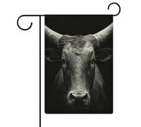 Bandiera da giardino con ritratto di bestiame in bianco e nero, in iuta su entrambi i lati, 30,5 x 45,7 cm