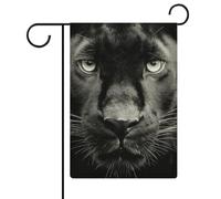 Bandiera da giardino con ritratto di pantera in bianco e nero per vacanze stagionali, in iuta, double face, per casa e cortile, bandierine per esterni, 30,5 x 45,7