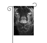 Bandiera da giardino con ritratto di pantera nera e bianca, 30 x 45 cm, verticale, double face, decorazione per case coloniche
