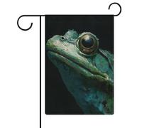 Bandiera da giardino con ritratto di una rana, in iuta su entrambi i lati, 30,5 x 45,7 cm