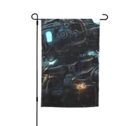 Bandiera da giardino con robot futuro, 30,5 x 45,7 cm. Decorazione per esterni luminosa su entrambi i lati porta un po' di divertimento al tuo giardino.