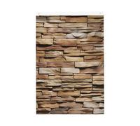 Bandiera da giardino con rocce rustiche di benvenuto da muro di mattoni, 0,9 x 0,9 m, double face, non sbiadisce, per casa, cortile, cortile, cortile, prato, decorazione esterna