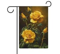 Bandiera da giardino con rose gialle classiche bandiere da giardino in iuta su entrambi i lati, 30,5 x 45,7 cm