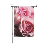 Bandiera da giardino con rose rosa, 30,5 x 45,7 cm, per primavera, estate, autunno, inverno, bandiere stagionali su entrambi i lati, bandiere per le vacanze, per esterni e interni, per decorazioni