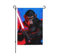 Bandiera da giardino con scimmia e spada stampata su entrambi i lati, decorazione per la casa e le vacanze, 71 x 101 cm