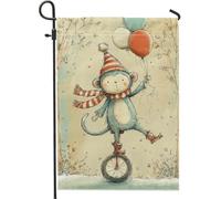 Bandiera da giardino con scimmie giocose, palloncini blu con animali domestici, bandiera decorativa per esterni, bandiera su entrambi i lati per feste di compleanno decorazione del prato 30,5 x 45,7