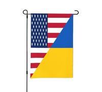 Bandiera da giardino con scritta "Amicizia tra Ucraina e America", piccole bandiere bifacciali per cortile, adatte per esterni o per decorazioni da giardino, patio, 18x12 pollici
