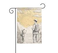 Bandiera da giardino con scritta "Happy Fathers Day by Son" su entrambi i lati, 30,5 x 45,7 cm, bandiere per decorazioni all'aperto e vacanze, bandiera da cortile durevole
