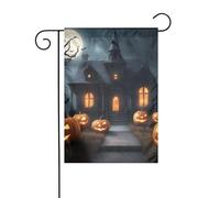 Bandiera da giardino con scritta "Happy Halloween-Day-Trick-Or-Treat" su entrambi i lati, 30,5 x 45,7 cm, bandiere per decorazioni all'aperto e vacanze, bandiera da cortile durevole