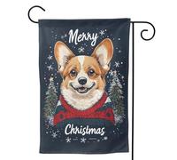 Bandiera da giardino con scritta in inglese "Christmas Smile" per cani, 30,5 x 45,7 cm, double face, piccole bandiere da giardino per esterni, decorazione per la casa e per esterni