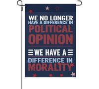 Bandiera da giardino con scritta in inglese "We No longer have a difference in Political Opinion Morality Yard Flag One Size Double Side" Retro Funny Garden Flag