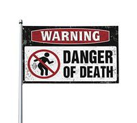 Bandiera da giardino con scritta in lingua inglese "Warning Danger Of Death" (30 x 45 cm)