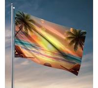 Bandiera da giardino con scritta "Sunset Serenity On The Beach" (152 x 244 cm)