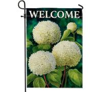 Bandiera da giardino con scritta "Welcome Spring Summer Garden", decorazione floreale per esterni, striscione su entrambi i lati per la decorazione della casa, cartello stagionale per prato 30,5 x