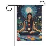 Bandiera da giardino con sette chakra, per yoga, meditazione, giardino, cortile, doppia faccia, bandierine per casa, decorazione per prato e patio