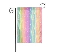 Bandiera da giardino con sfumatura arcobaleno pastello neon 30 x 45 cm verticale su entrambi i lati per fattoria vacanze esterne decorazioni per cortile bandiera