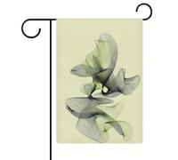 Bandiera da giardino con sfumature verdi e nere con texture astratte, in iuta su entrambi i lati, 30,5 x 45,7 cm