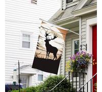 Bandiera da giardino con silhouette di alce selvatica, 9 x 1,5 m, doppia faccia, resistente allo sbiadimento, bandiera per esterni, divertente bandiera per vacanze con occhielli in metallo, per prato