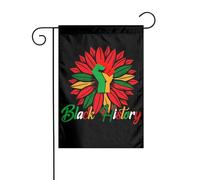 Bandiera da giardino con simbolo della mano del mese della storia dei neri, 13 x 12 pollici, bandiere da esterno bifacciali, striscioni di benvenuto, bandiera festiva per decorazioni da giardino per