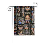 Bandiera da giardino con simbolo dorato della dea egizia antica, per esterni, patio, atmosfera da festa (30,5 x 45,7 cm)