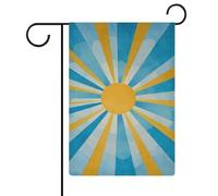 Bandiera da giardino con sole radiante nel cielo, per vacanze stagionali, in iuta, double face, 30,5 x 45,7 cm