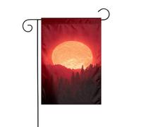 Bandiera da giardino con sole sopra montagna, 30 x 45 cm, verticale, double face, decorazione per casa colonica, vacanze, esterni, bandiera da cortile