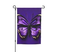 Bandiera da giardino con stampa a farfalla viola carina a doppia faccia bandiere da cortile per decorazioni esterne